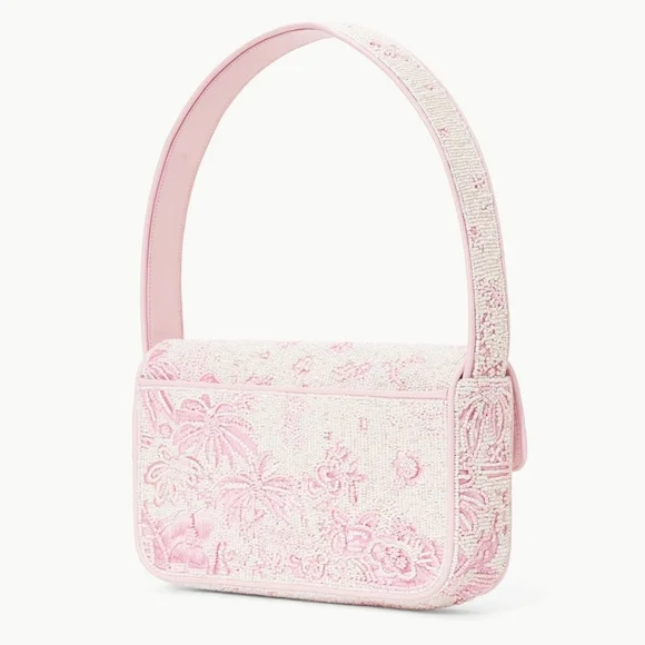 Staud TOMMY BEADED BAG IVORY CHERRY BLOSSOM TOILE - Picture 8 of 11